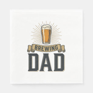 Brewing Dad Beer Vintage Engraving Shirt Design_1 Napkin