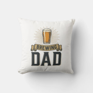 Brewing Dad Beer Vintage Engraving Shirt Design_1 Throw Pillow