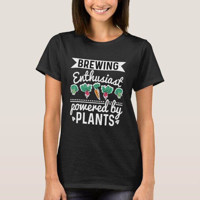 Brewing Enthusiast Powered By Beer Homebrewing Cra T-Shirt (Front)
