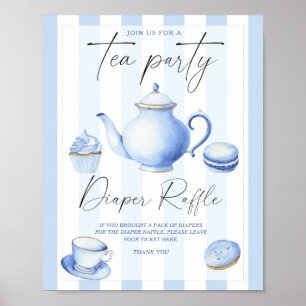 Brewing tea party baby shower Diaper raffle Poster