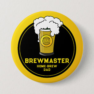 Brewmaster Beer home-brew Dad 3 Inch Round Button