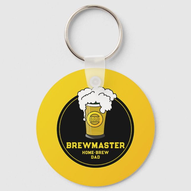 Brewmaster Beer home-brew Dad Keychain (Front)