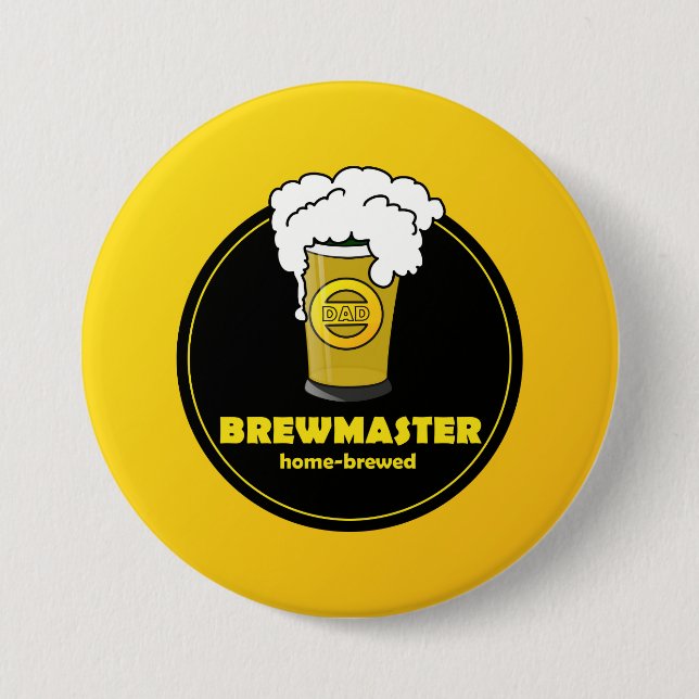 Brewmaster Beer home-brewed Dad 3 Inch Round Button (Front)