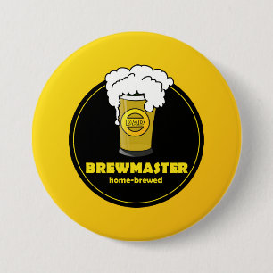 Brewmaster Beer home-brewed Dad 3 Inch Round Button