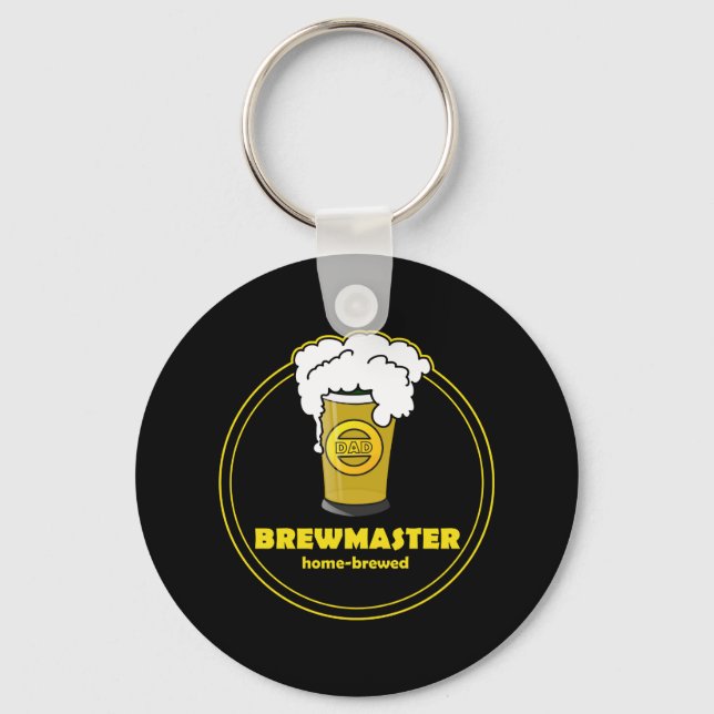 Brewmaster Beer home-brewed Dad Keychain (Front)