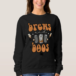 Brews And Boos Ghost Spooky Halloween Ghost Appar Sweatshirt