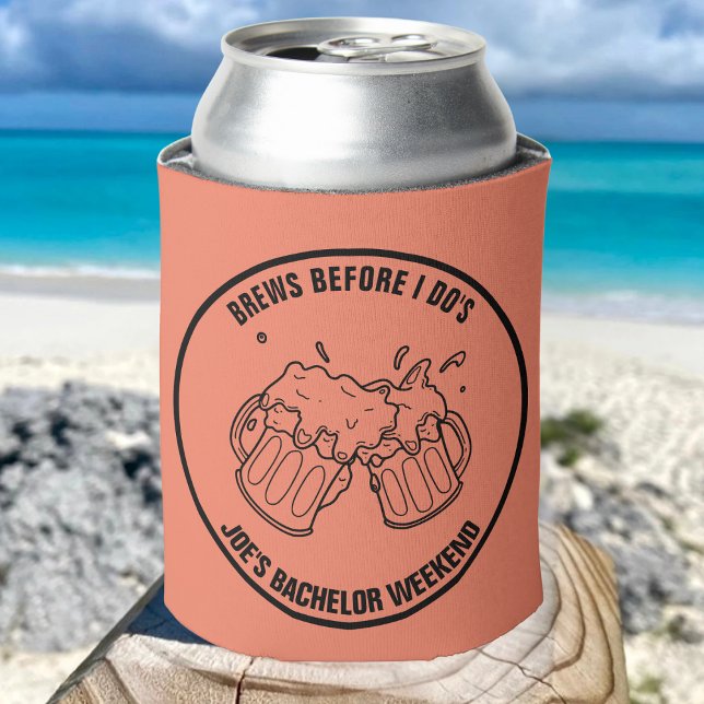 Brews Before I Do Custom Bachelor Party Groomsman Can Cooler (Creator Uploaded)