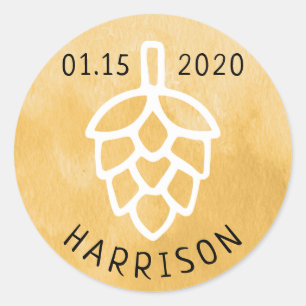 Brews Before I Do's Beer Hops Wedding Shower Classic Round Sticker