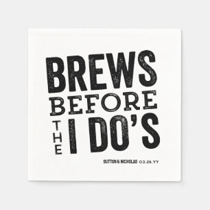Brews before I Do's brewery rehearsal dinner Napkin