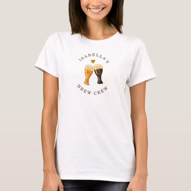 Brews Before I do's Bride's Brew Crew Bachelorette T-Shirt (Front)