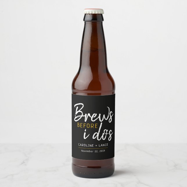 Brews Before I Do's Co-Ed Wedding Shower Beer Bottle Label (Front)