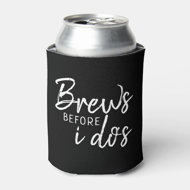 Brews Before I Do's Co-Ed Wedding Shower Can Cooler (Can Front)