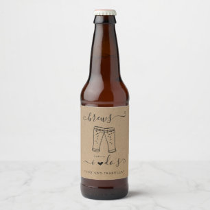 Brews Before I Do's Couple's Shower Beer Bottle Label