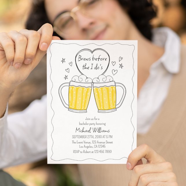 Brews Before I Do's Hand Drawn Bachelor Party Invitation (Creator Uploaded)