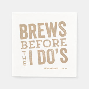 Brews before I Do's kraft brewery rehearsal dinner Napkin