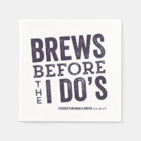 Brews before I Do's plum purple rehearsal dinner