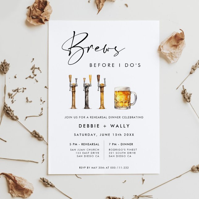 Brews Before I Do's Rehearsal Dinner Invitation (Creator Uploaded)