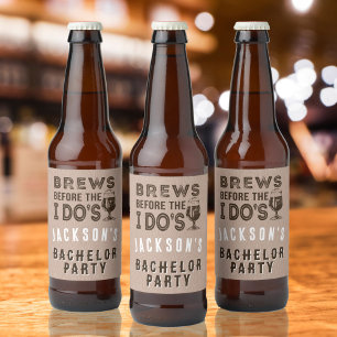 Brews Before the I Do's Bachelor Party Beer Bottle Label