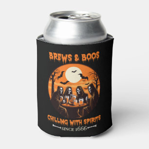 Brews & Boos - Chilling Halloween Ghosts Beer Can Cooler
