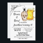 Brews & Boos Halloween Adult Birthday skull beer Invitation<br><div class="desc">Add your own wording into the template. To more customization (font colour,  font style,  background),  click on personalize,  scroll down and click on link "click to customize further". ** Please see the full collection for matching invitation,  tags,  sign and thank you card available**</div>