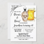 Brews & Boos Halloween Adult Birthday skull beer Invitation<br><div class="desc">Add your own wording into the template. To more customization (font colour,  font style,  background),  click on personalize,  scroll down and click on link "click to customize further". ** Please see the full collection for matching invitation,  tags,  sign and thank you card available**</div>