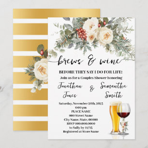 Brews & Wine Before I do Winter Couples Shower Invitation