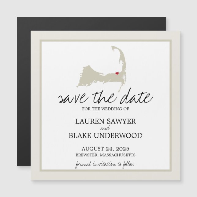 Brewster Cape Cod Wedding Save the Date Magnetic Invitation (Front/Back)