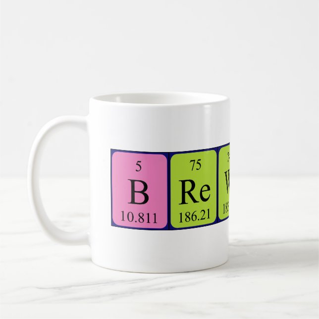 Brewster periodic table name mug (Left)