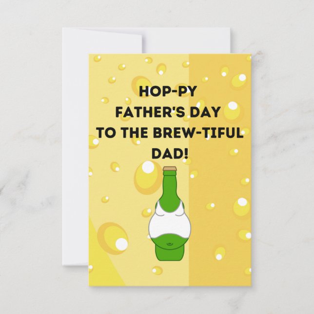 Brewtiful Father's Day Card Funny Beer Dad (Front)