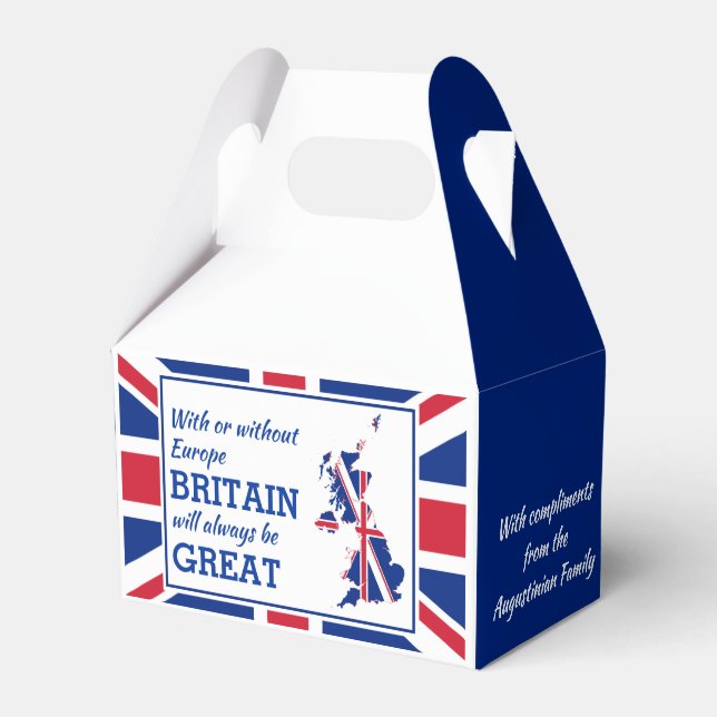 BREXIT Add Photo BRITAIN ALWAYS GREAT Union Jack Favor Box (Front Side)