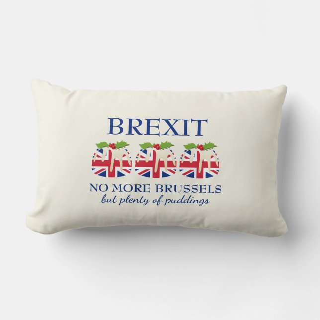 BREXIT | Christmas Pudding | UNION JACK Lumbar Pillow (Front)