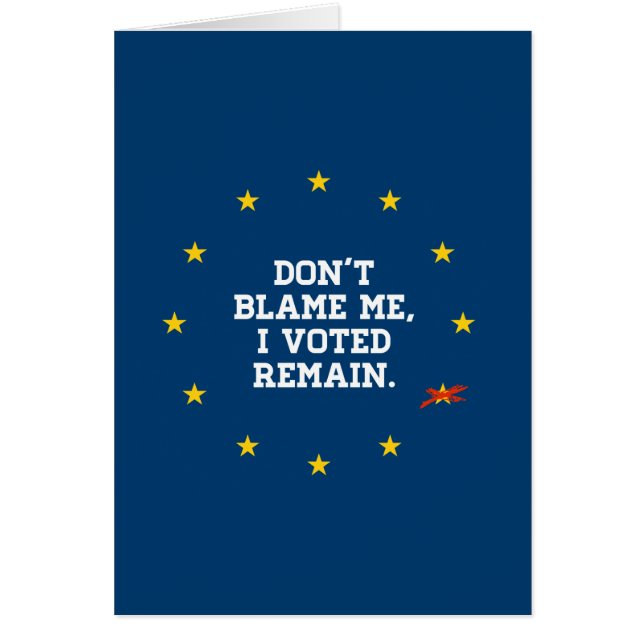 BREXIT - Don't Blame Me I voted Remain - - (Front)