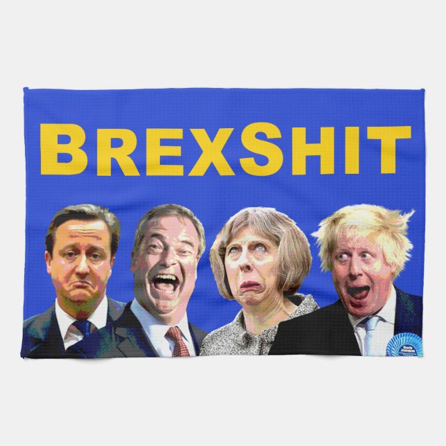 BREXSHIT, funny anti Brexit referendum message: Kitchen Towel (Horizontal)
