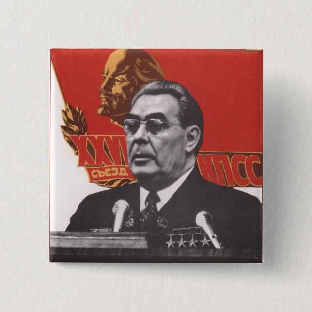 Brezhnev 2 Inch Square Button (Front)
