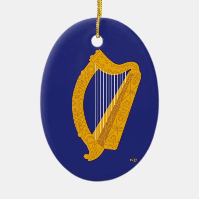 Brian Boru Harp Ceramic Ornament (Front)