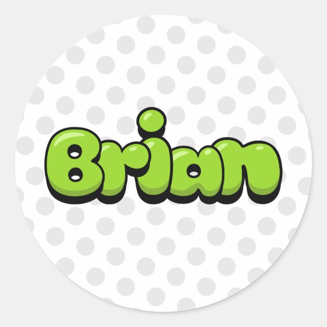 Brian Classic Round Sticker (Front)