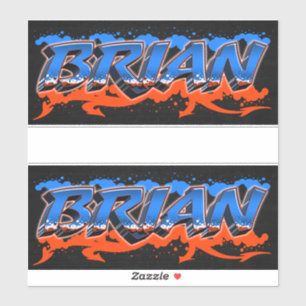 Brian First Name Graffiti Sticker