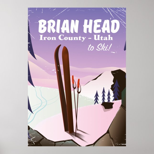 Brian Head, Iron comté Utah, USA poster ski (Devant)