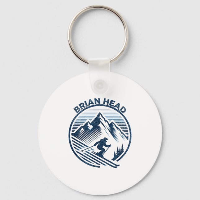 Brian head utah ski resort winter skiing  keychain (Front)