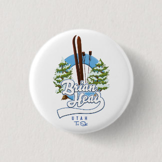 Brian Head Utah to ski logo 1 Inch Round Button