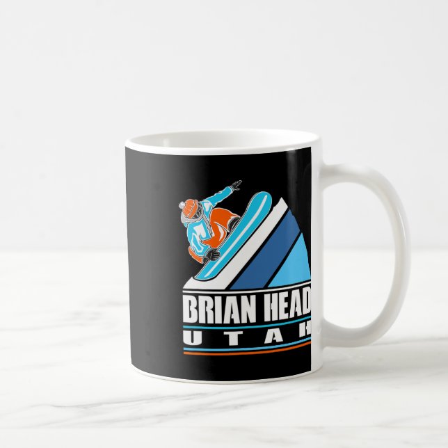 Brian Head Utah - Vintage Snowboarder  Coffee Mug (Right)