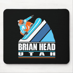 Brian Head Utah - Vintage Snowboarder  Mouse Pad