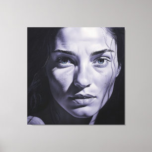 “Brianna Blue” Women In Charcoal Canvas Print