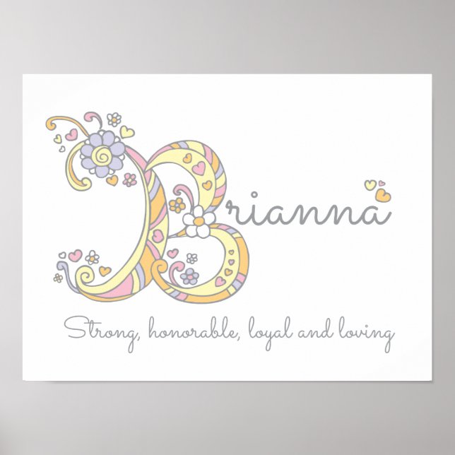 Brianna initial B doodle meaning Poster (Front)