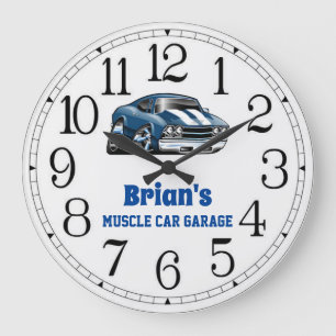 Brian's 69 Muscle Car Large Clock