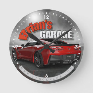 Brian's Garage Corvette Wall Clock