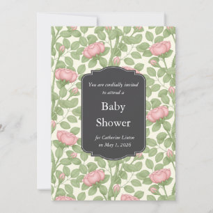 Briar Rose Garden Antique White Baby Shower Invitation