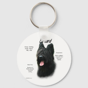 Briard (black) History Design Keychain
