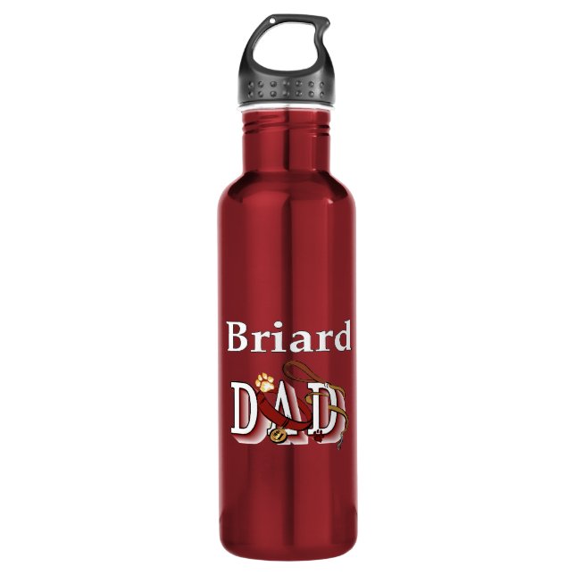 Briard Dad 710 Ml Water Bottle (Front)
