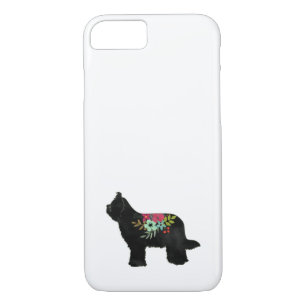 Briard Dog Breed Boho Floral Silhouette Case-Mate  Case-Mate iPhone Case